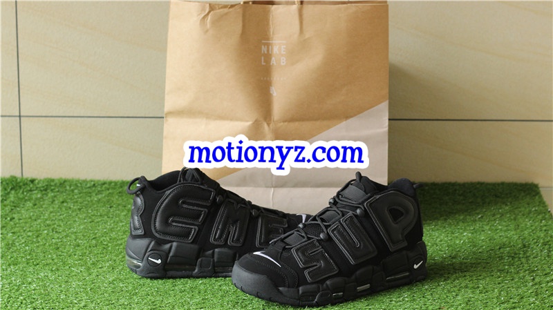 Authentic Version Supreme x Nike Air More Uptempo Black